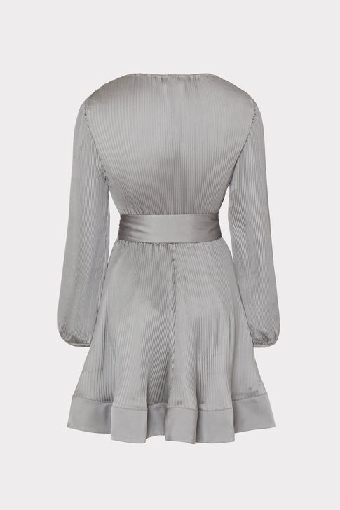 Liv Satin Pleated Dress Silver Image 4 of 4