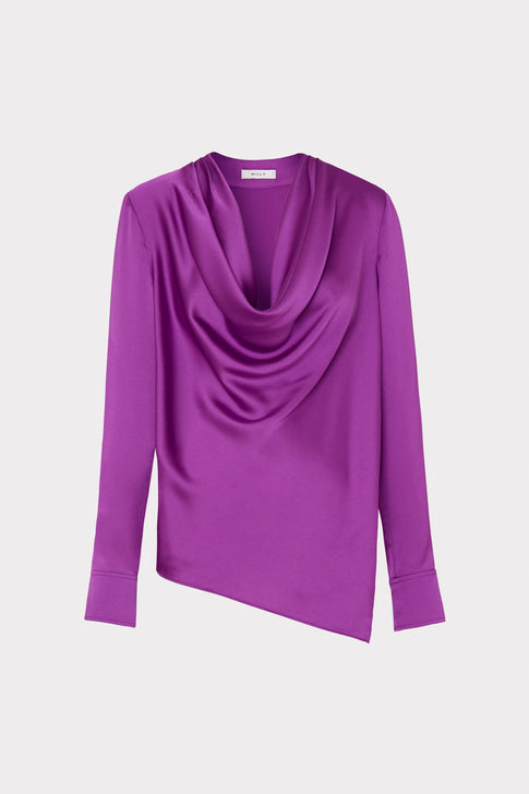 Nancy Satin Cowl Top