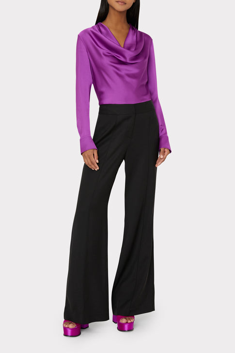 Nancy Satin Cowl Top