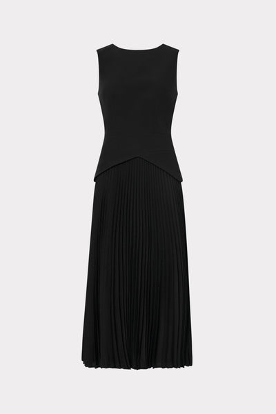 Haddy Pleated Midi Dress in Black