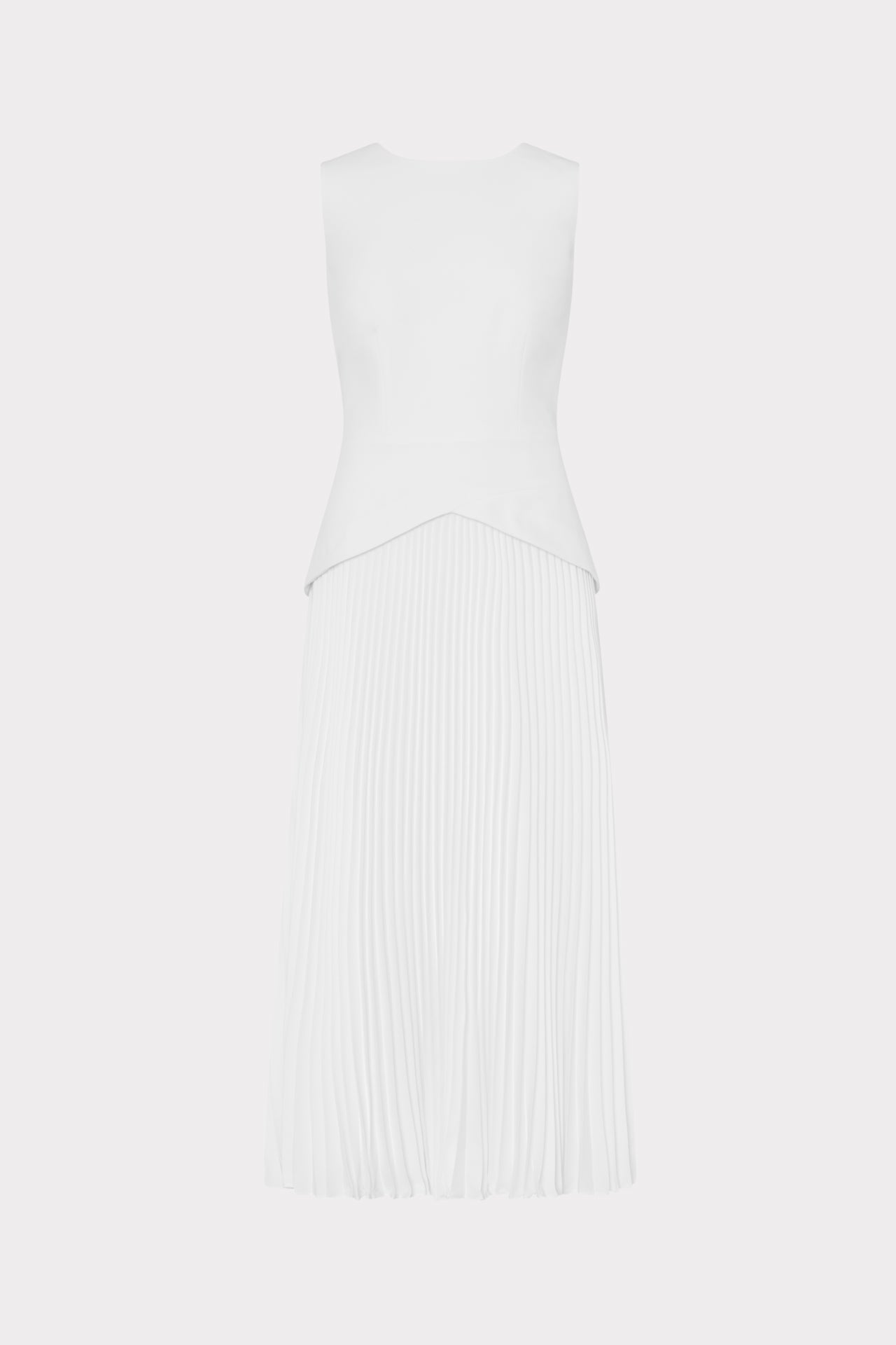 Milly Women's Haddy Pleated Midi-Dress - Ecru
