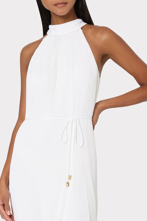 Milly Women's Nalani Pleated Midi Dress - White