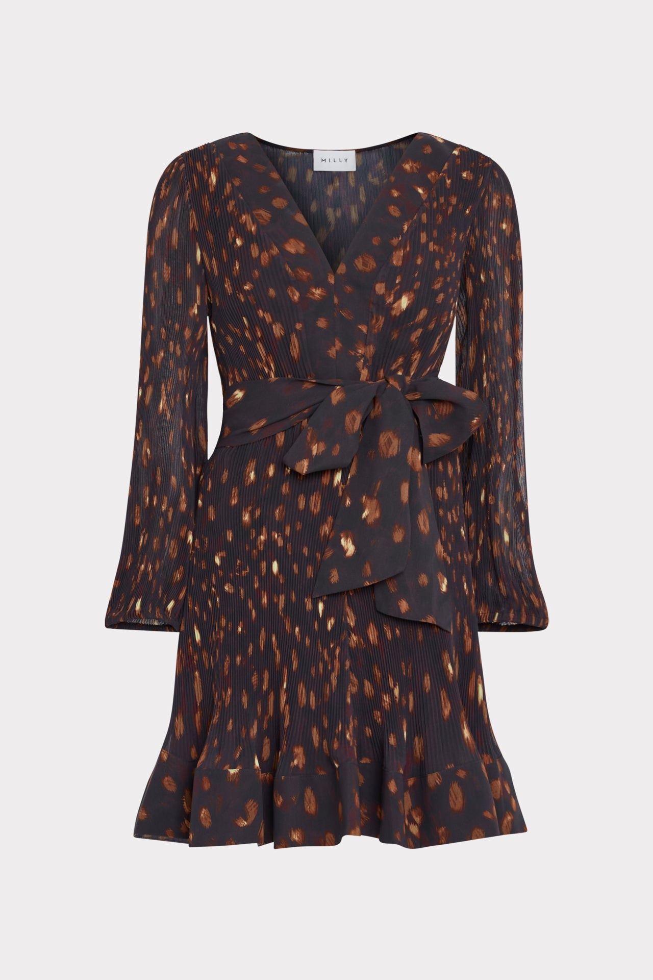 Liv Leopard Pleated Dress Brown Multi / 4