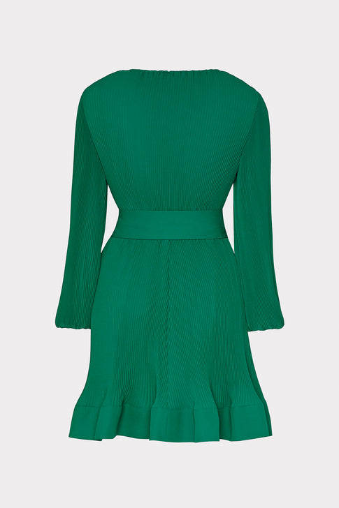 Milly Liv Pleated Long Sleeve Mini Dress - Sapphire Milly Liv Pleated Long Sleeve Mini Dress - Sapphire