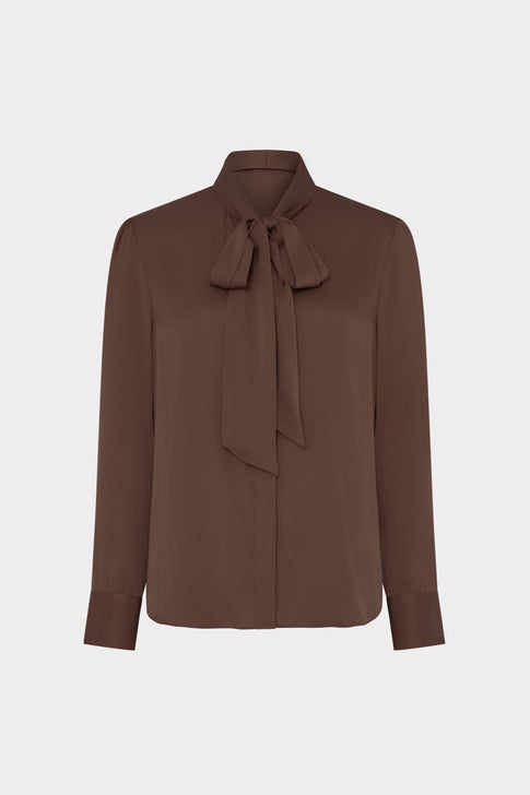 Tie Neck Silk Blouse