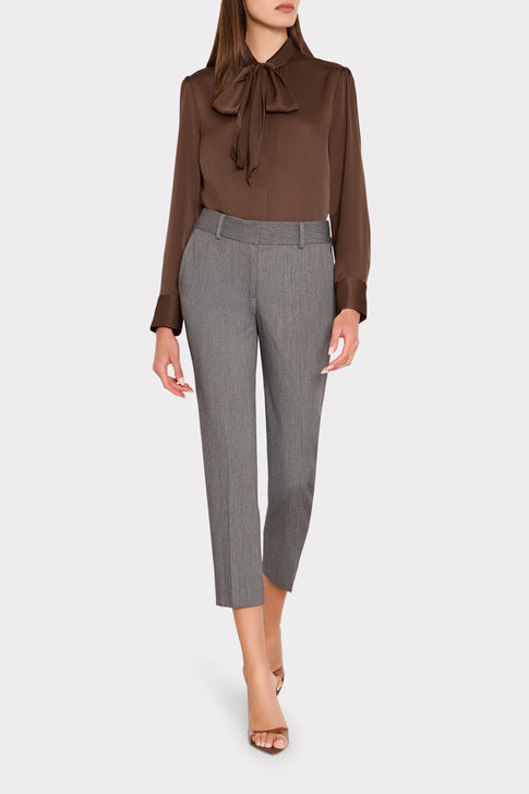 Tie Neck Silk Blouse
