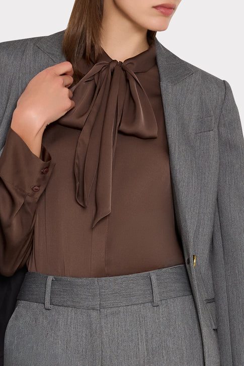Tie Neck Silk Blouse
