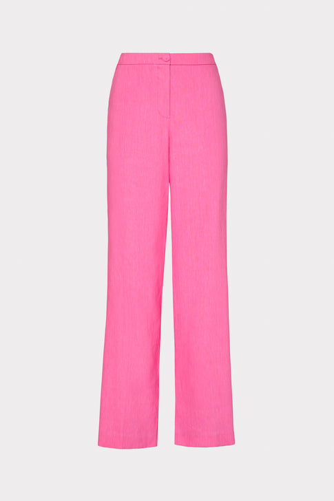 Solid Linen Pants Pink Image 1 of 4
