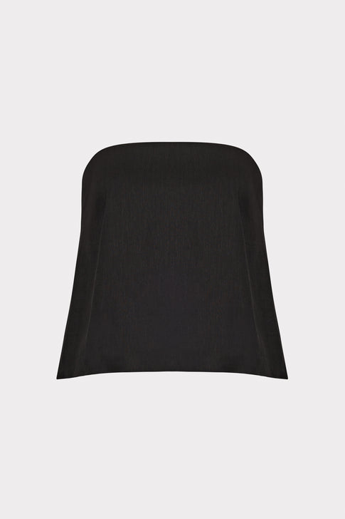 Solid Linen Strapless Top Black Image 1 of 4