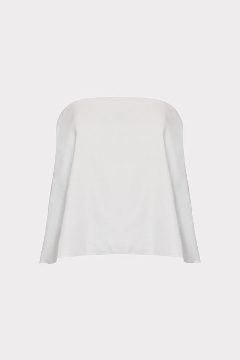 Solid Linen Strapless Top White Image 1 of 4