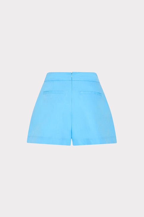 Light blue linen ruffle shorts - Back View | MILLY