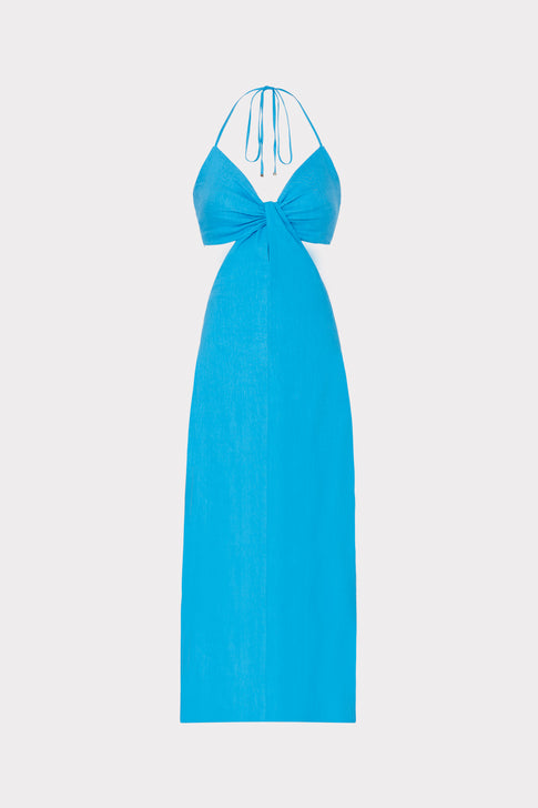 Oda Linen Dress Sky Blue Image 1 of 5