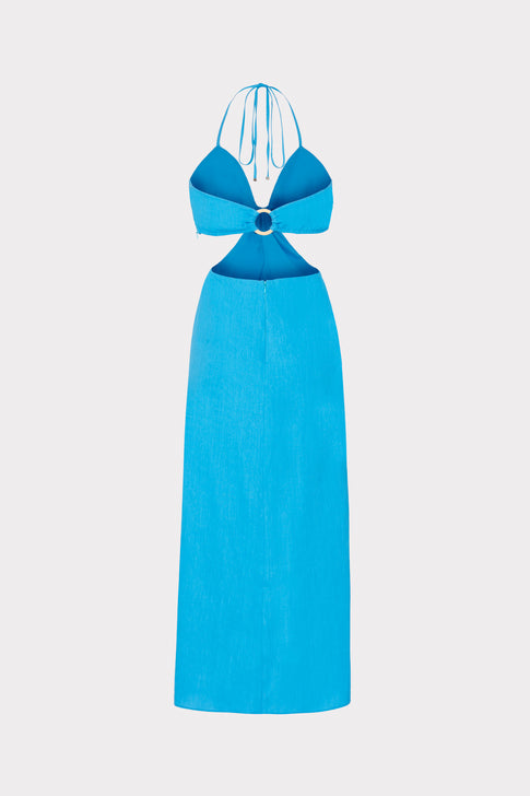 Oda Linen Dress Sky Blue Image 5 of 5