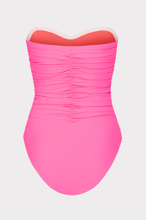 Solid Carvico Vita Ruched One Piece Pink Image 4 of 4