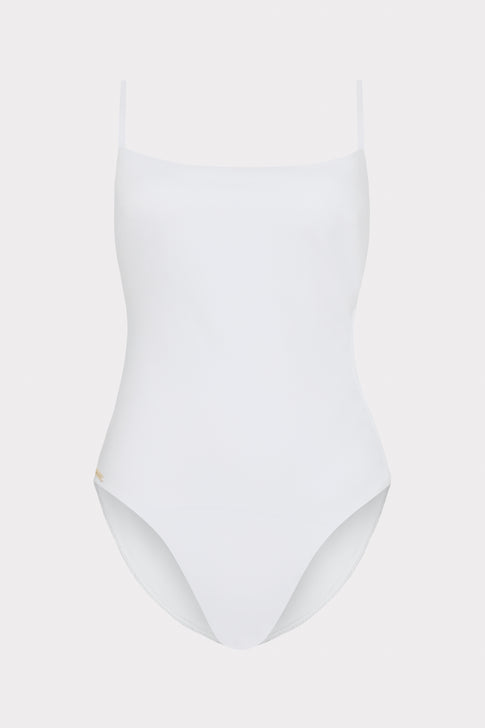 White Ringside One-Piece Swimsuit - Front View | MILLY