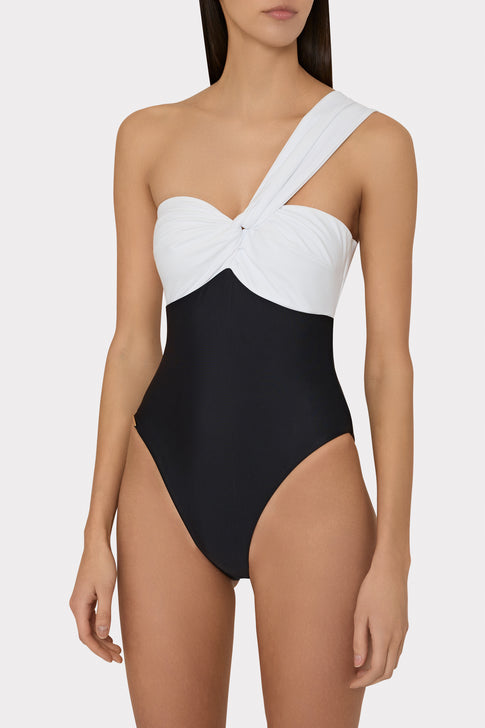 Betsy Color Block One Piece White/Black Image 4 of 8