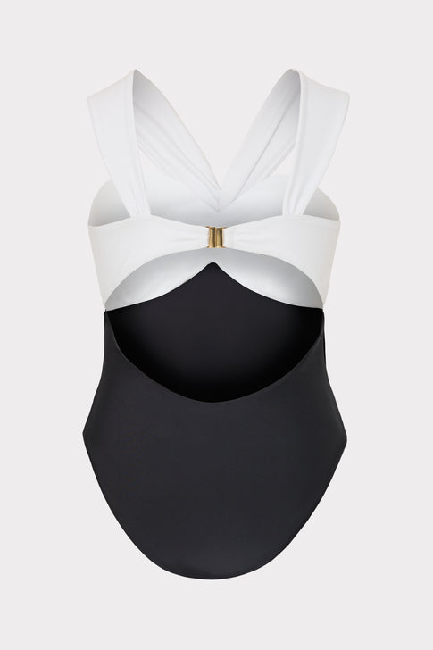 Betsy Color Block One Piece White/Black Image 8 of 8