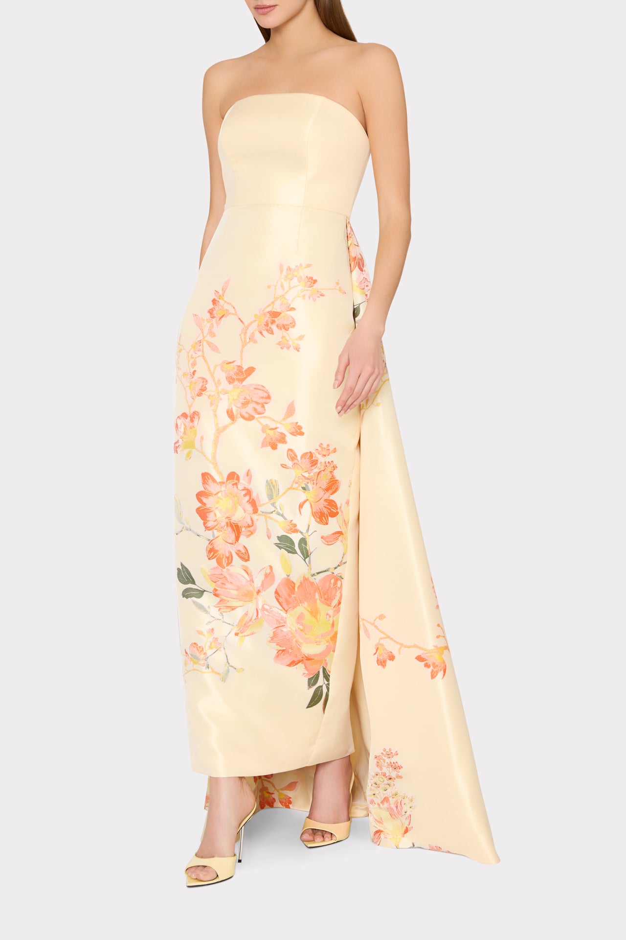 Dorothy Printed Taffeta Dress in Yellow Multi