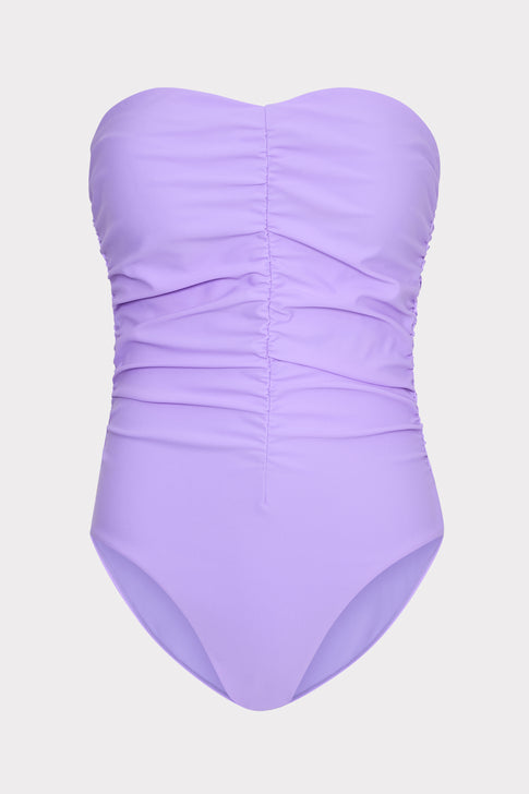 Solid Ruched One Piece Lilac Image 1 of 4