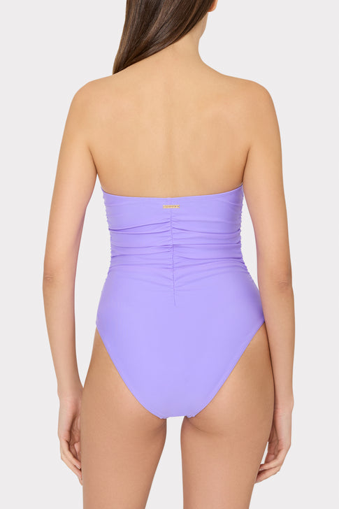 Solid Ruched One Piece Lilac Image 3 of 4