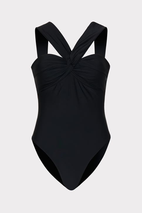 B Bandeau One Piece In Black - MILLY in Black
