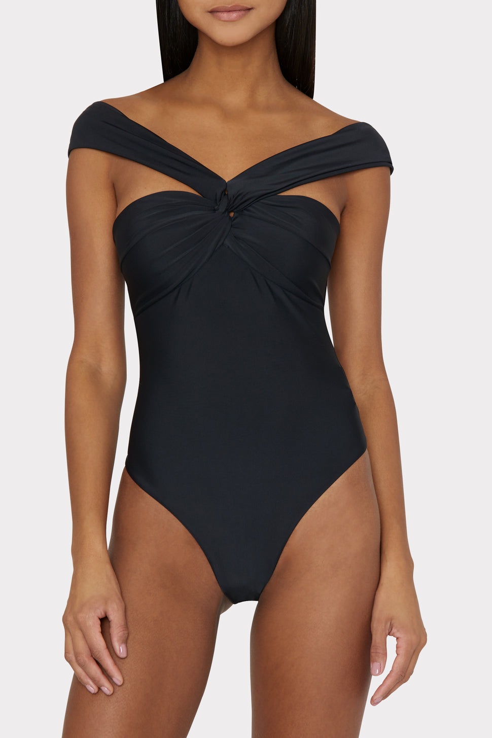 Betsy Bandeau One Piece In Black - MILLY in Black | MILLY