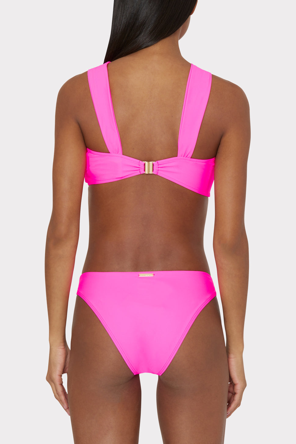 Mele High Waisted Bikini Bottom | Hot Pink