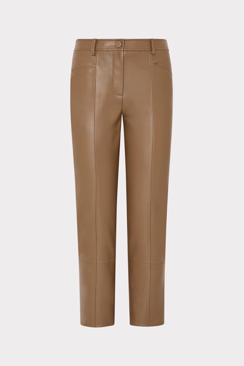 Rue Vegan Leather Pants Mocha Image 1 of 6
