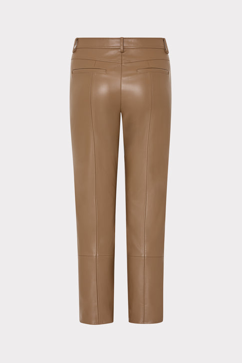 Rue Vegan Leather Pants Mocha Image 6 of 6