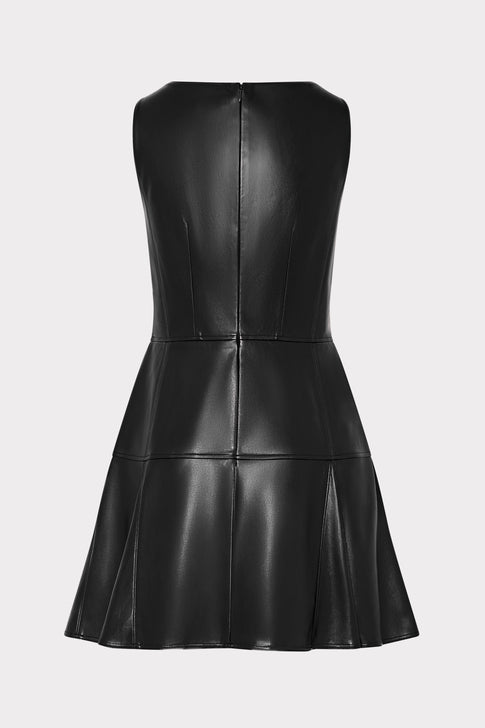 Vegan Leather Mini Dress Black Image 5 of 5