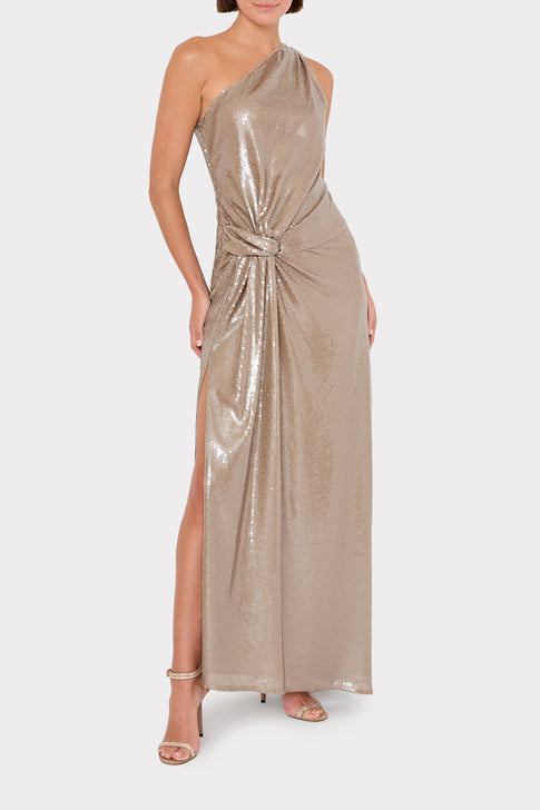 Porsha Sequin Gown Stone Image 2 of 5