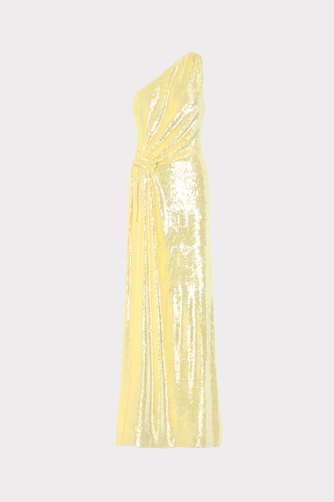 Porsha Sequin One Shoulder Dress in Yellow Porsha Sequin One Shoulder Dress in Yellow