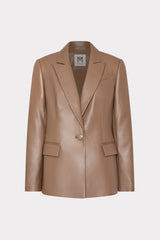 Alexa Vegan Leather Blazer in Mocha | MILLY
