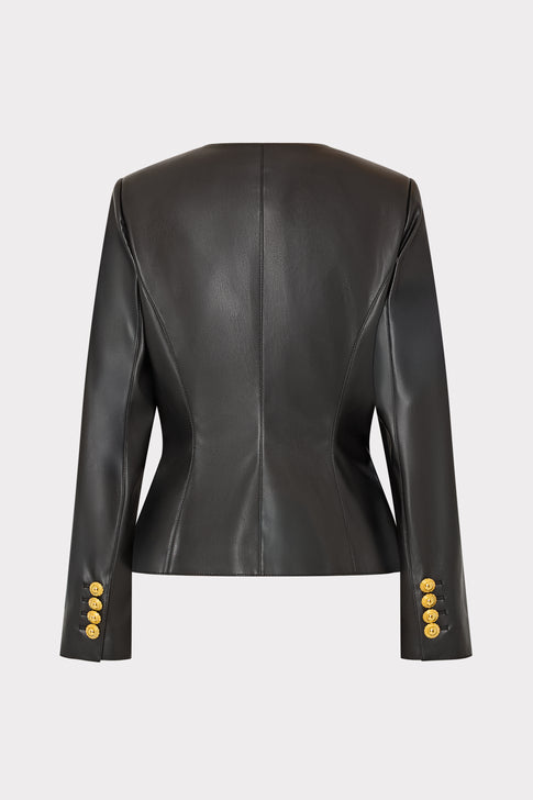 Wells Vegan Leather Jacket Black Image 7 of 7