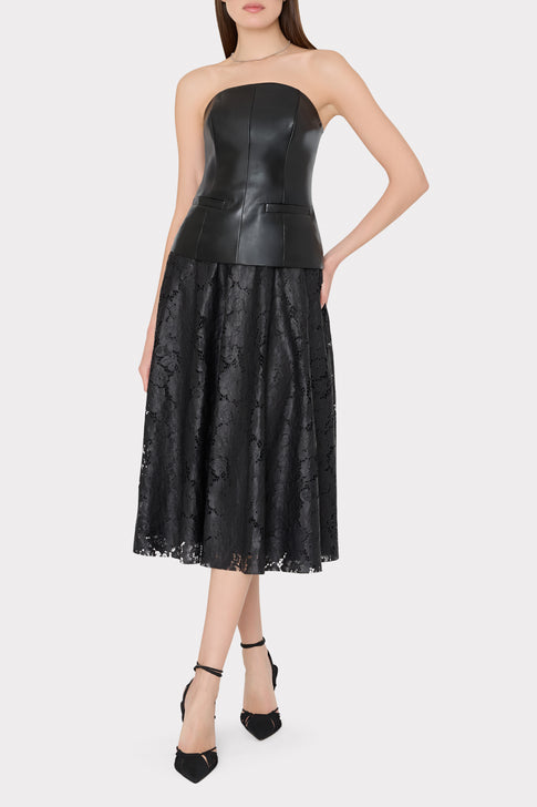 Vegan Leather Strapless Top Black Image 2 of 4