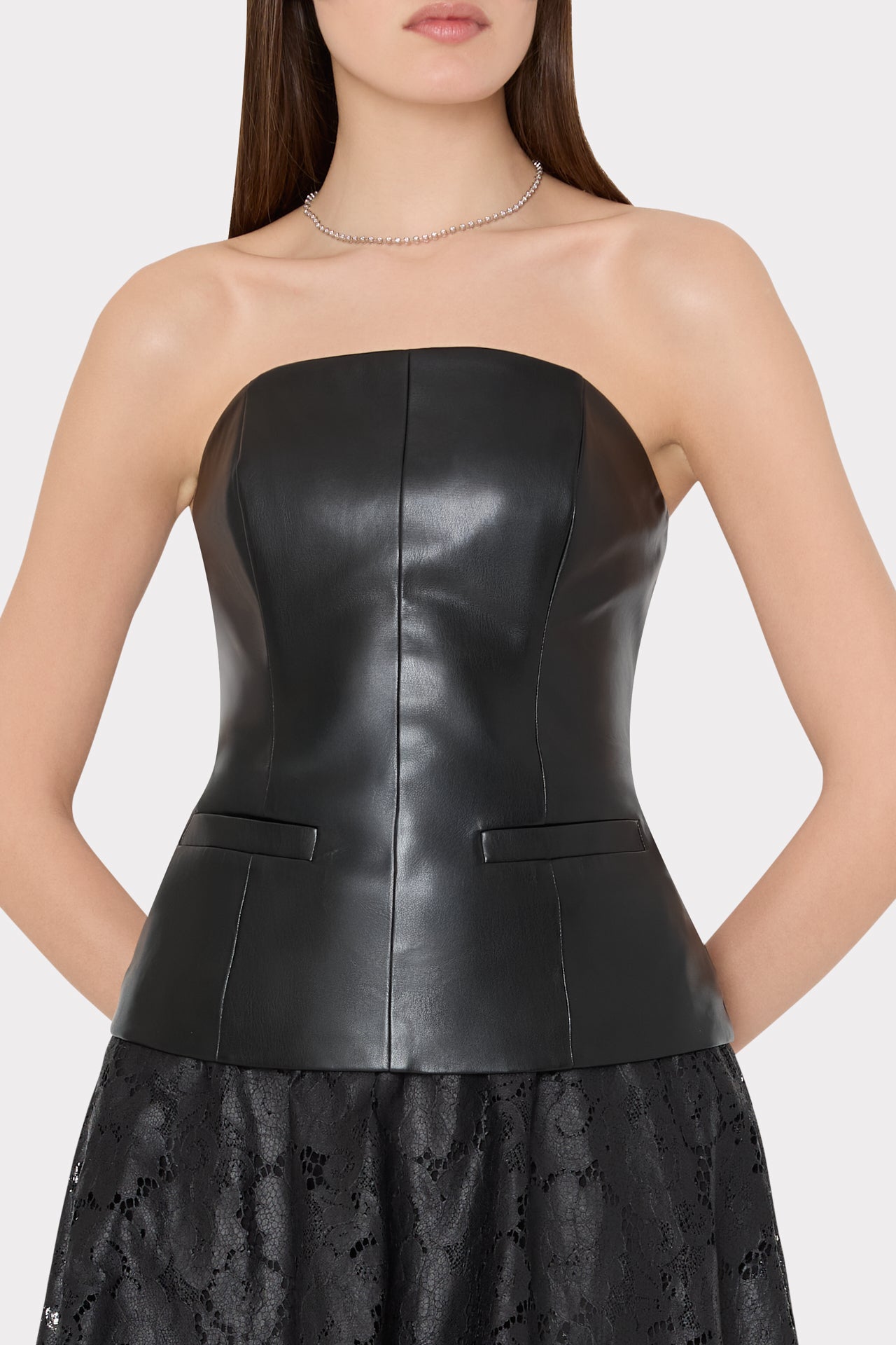 Vegan Leather Strapless Top Vegan Leather Strapless Top