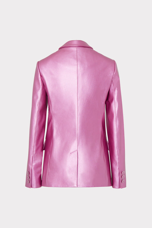 Alexa Vegan Leather Blazer Pink Image 4 of 4