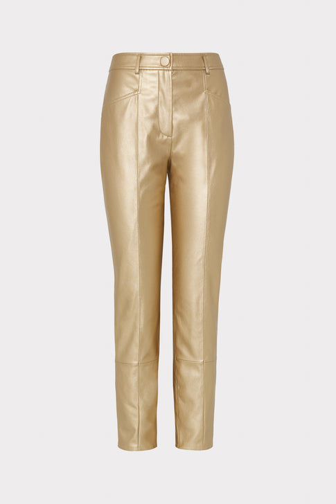 Rue Vegan Leather Pants Gold Image 1 of 4