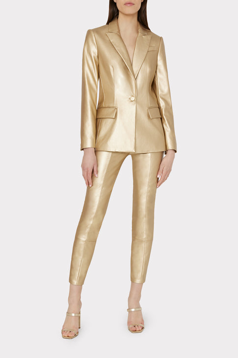 Rue Vegan Leather Pants Gold Image 2 of 4