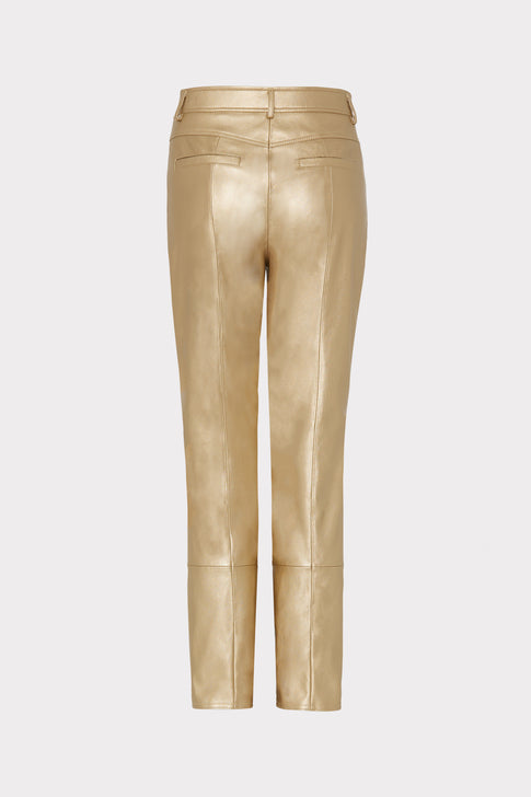 Rue Vegan Leather Pants Gold Image 4 of 4