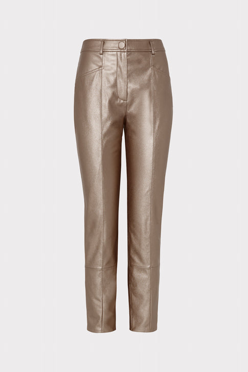 Rue Vegan Leather Pants Silver Image 1 of 4