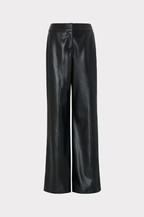 Nash Vegan Leather Pants Black Image 1 of 4