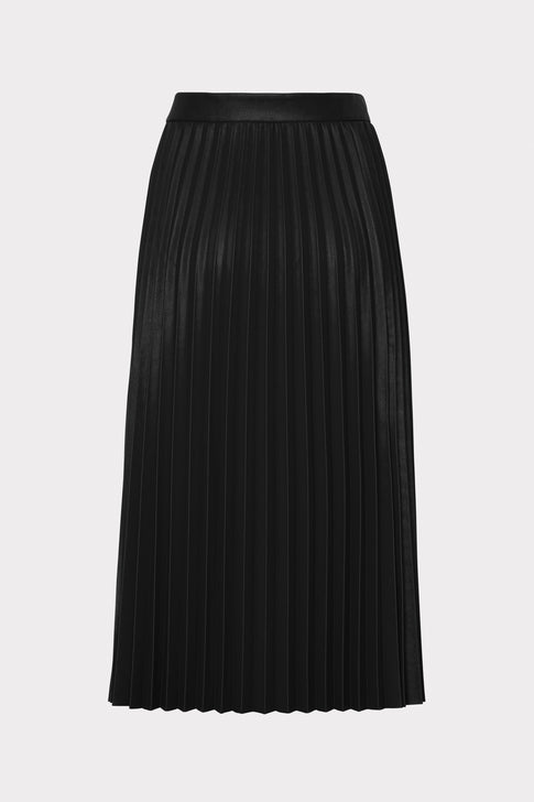 Rayla Vegan Leather Pleated Skirt Black Image 4 of 4