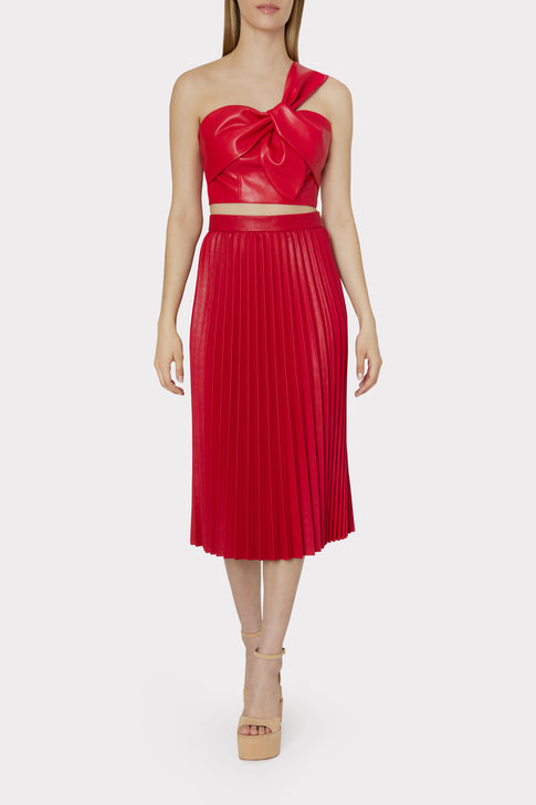 Rayla Vegan Leather Pleated Skirt