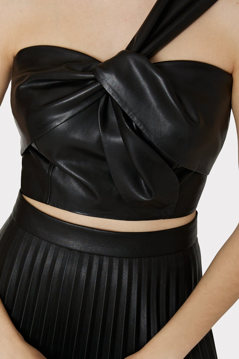 Vegan Leather Top Black Image 3 of 4