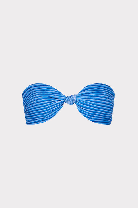 Blue Multi Striped Knot Bandeau Bikini Top - Flat Lay | MILLY