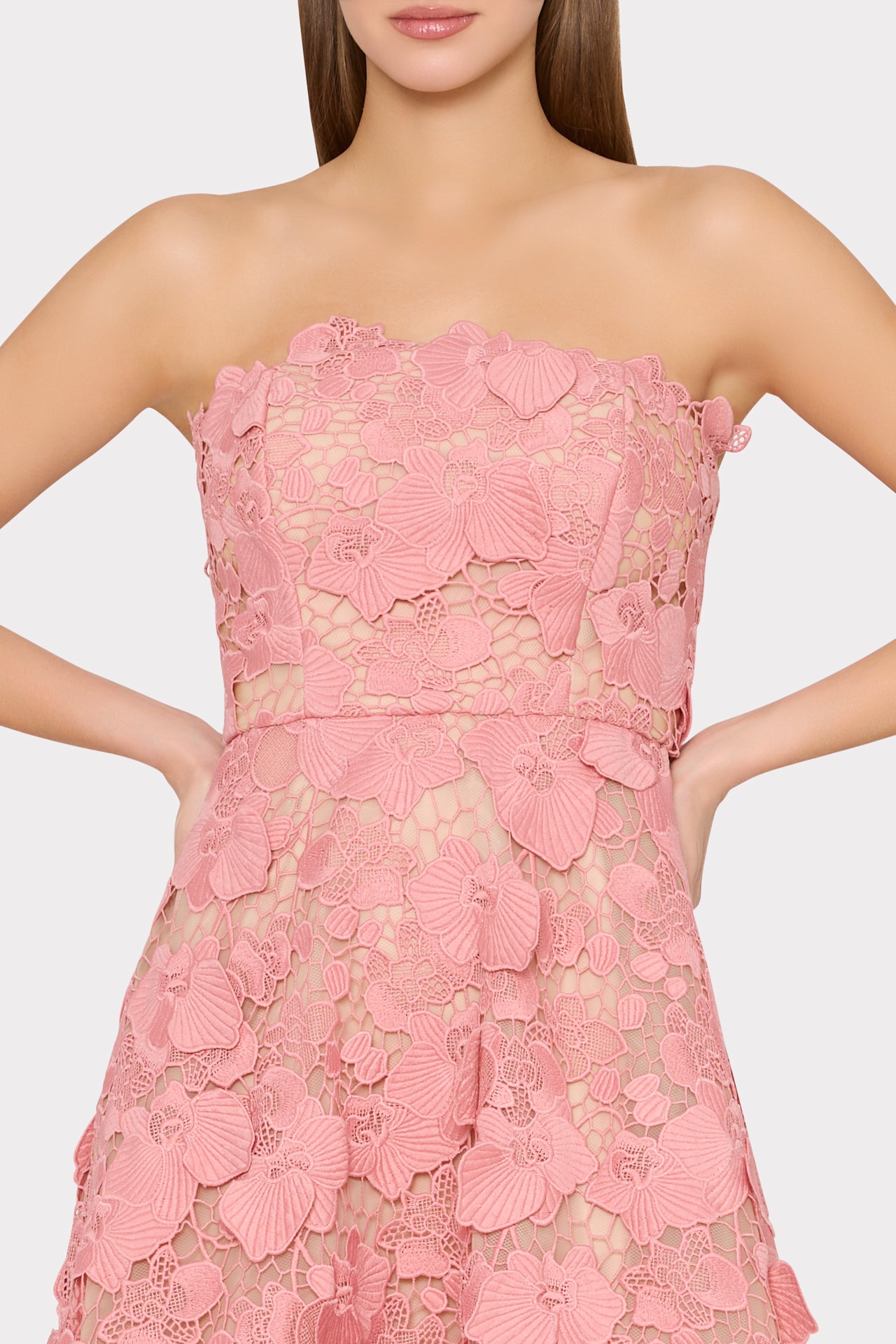 Petunia Lace Gown in Rose Quartz | MILLY Petunia Lace Gown in Rose Quartz | MILLY