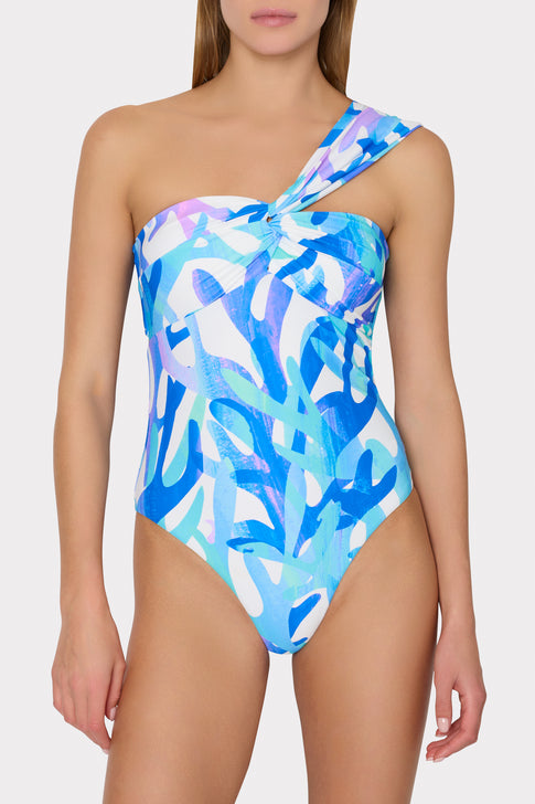 Betsy Italian Under The Sea Bandeau One Piece Blue Multi Image 3 of 8