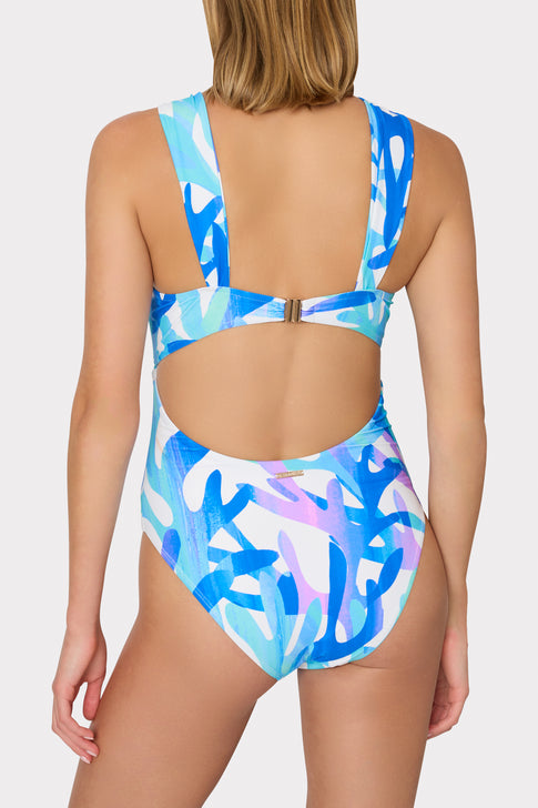 Betsy Italian Under The Sea Bandeau One Piece Blue Multi Image 5 of 8