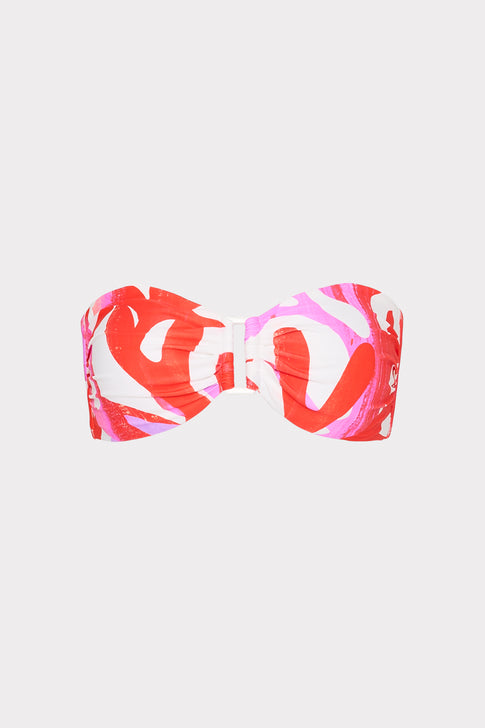 Italian Under The Sea Bandeau Bikini Top Pink Multi Image 1 of 9